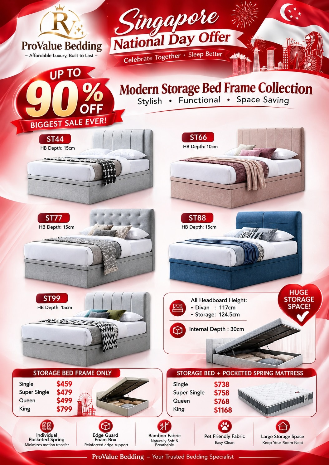 Modern Storage Bed Frame